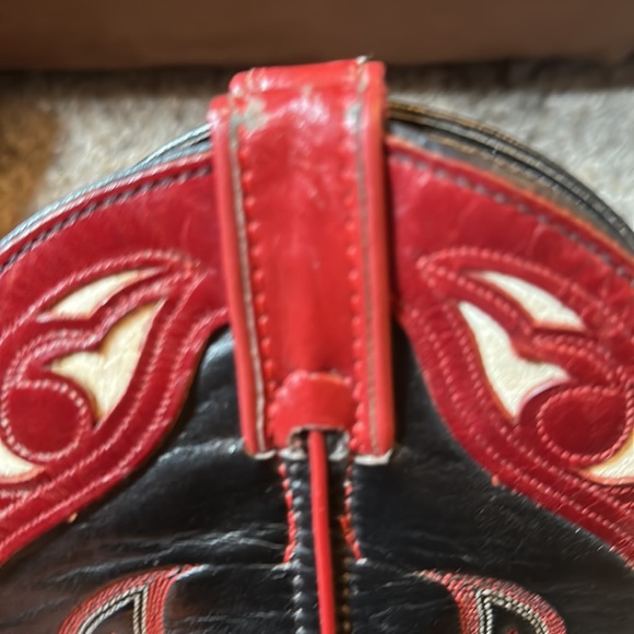 Laredo Boots Made in USA Red Black Cowgirl Cowboy Western Women’s Size 7.5 - Picture 5 of 8